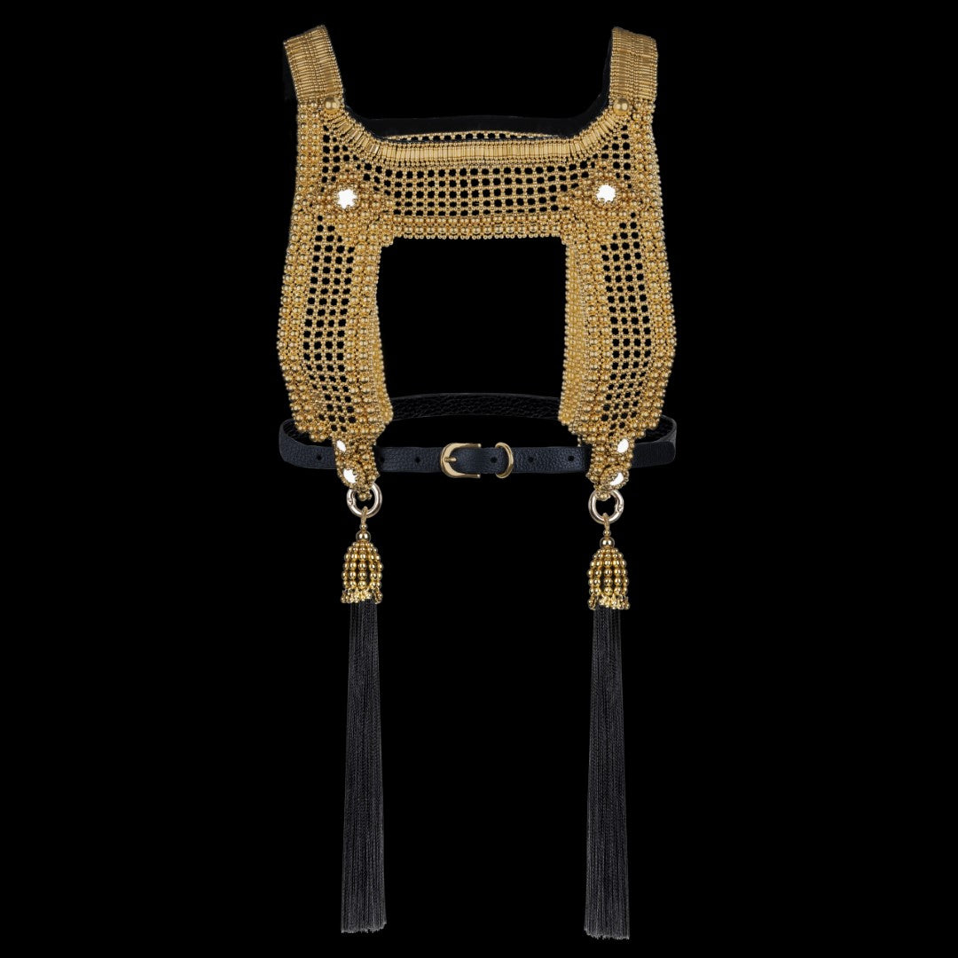 Artemisia Mesh Top in Gold with 4 Removable Tassels – Object Artemisia Mesh Top in Gold with 4 Removable Tassels – Object