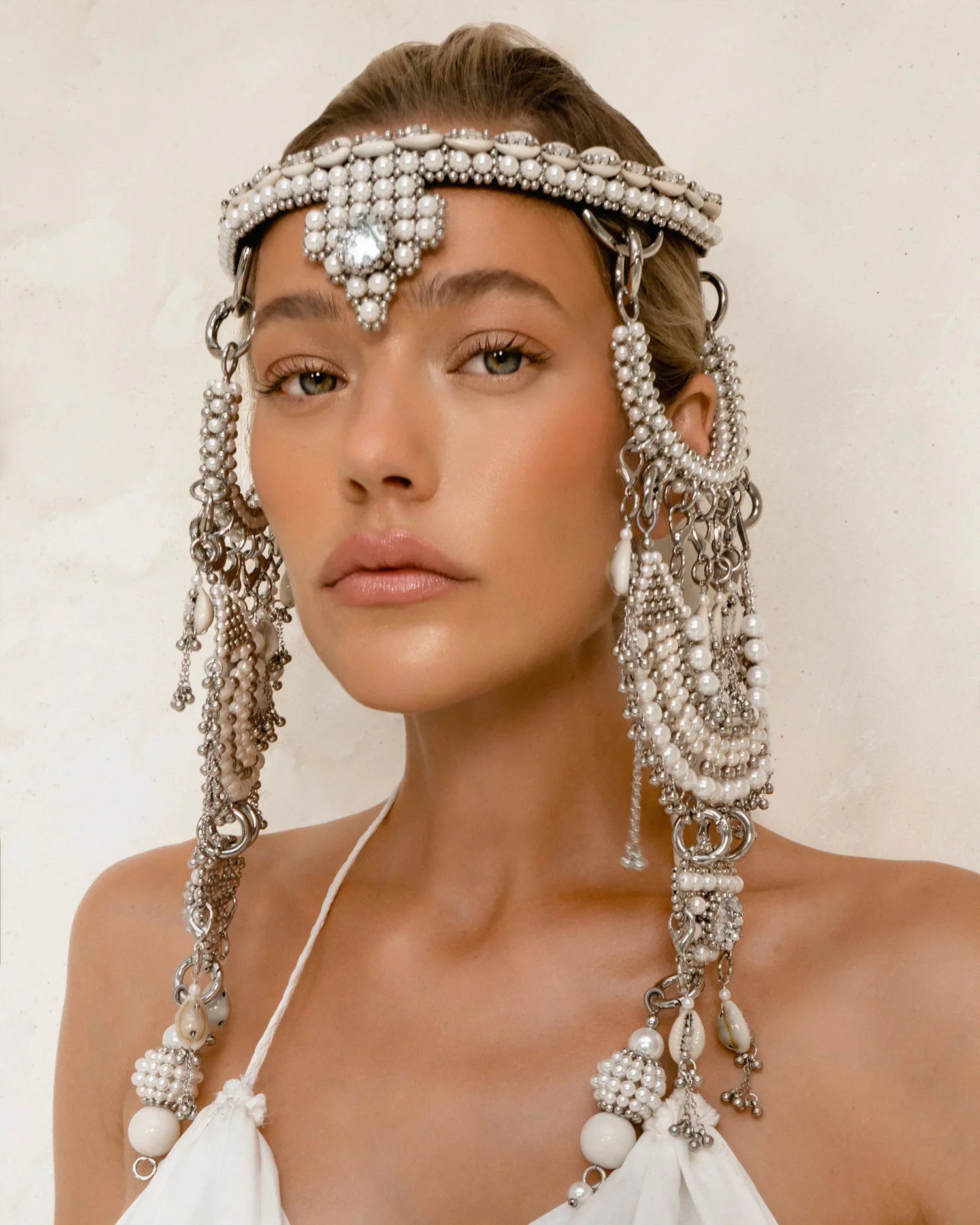 Handcrafted Luxury heads piece with pearls Freshwater Pearl Headband Bridal Headpiece ABIGAIL | EDEN  main image 4