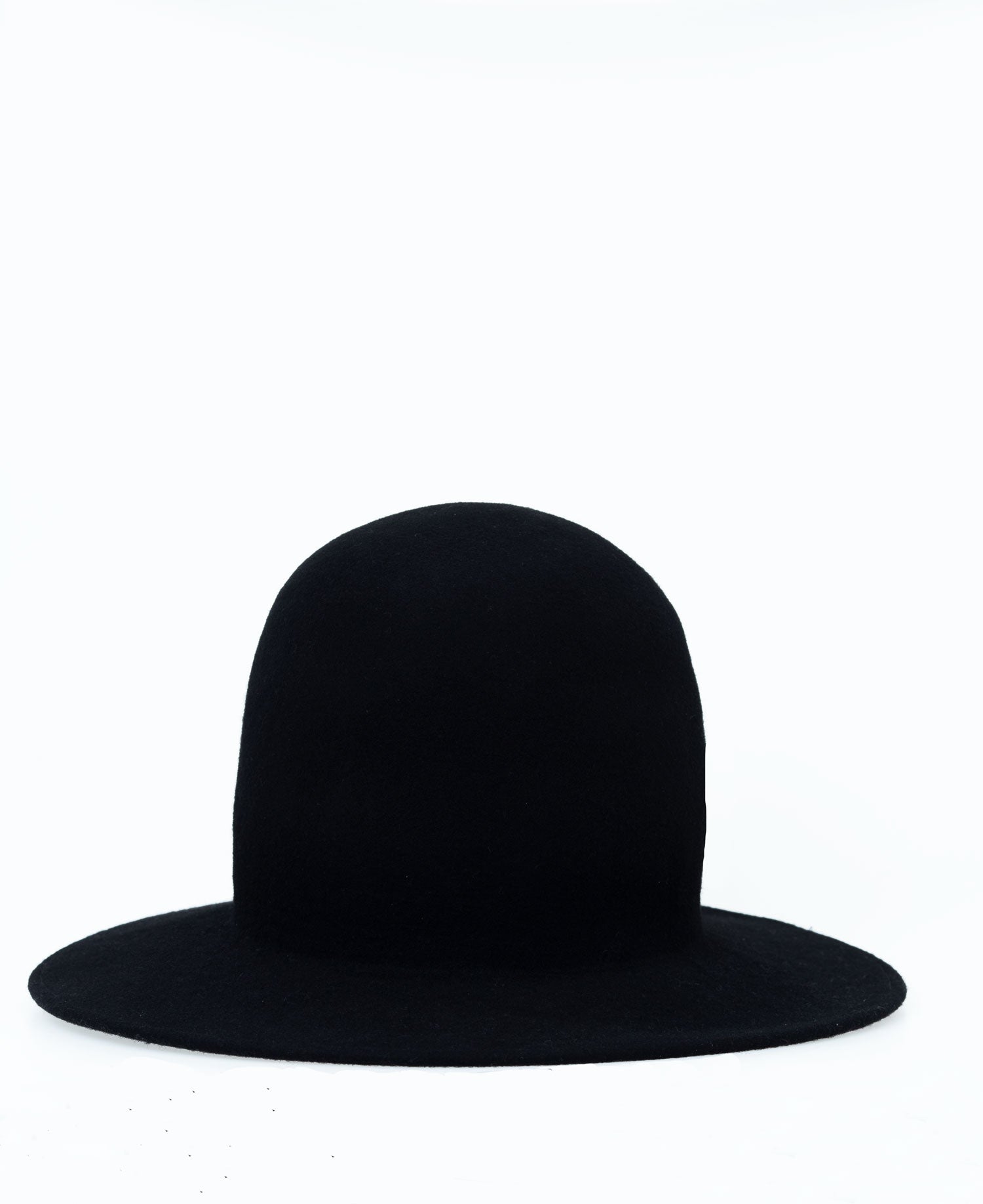 Erykah Domed Hat in Black Wool Felt
