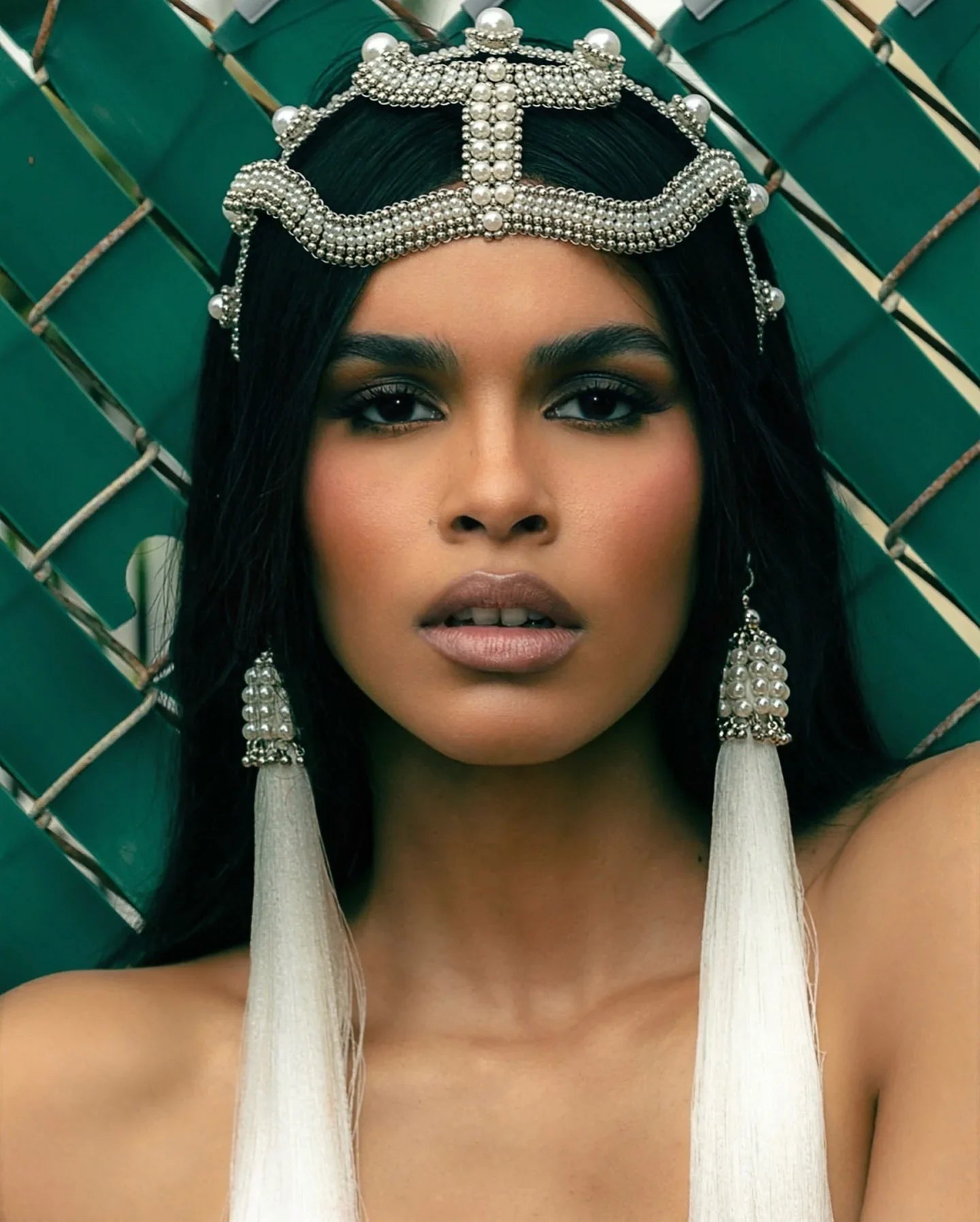 Khutulun Pearl Beaded Statement Headband w/ Removable  display picture 1