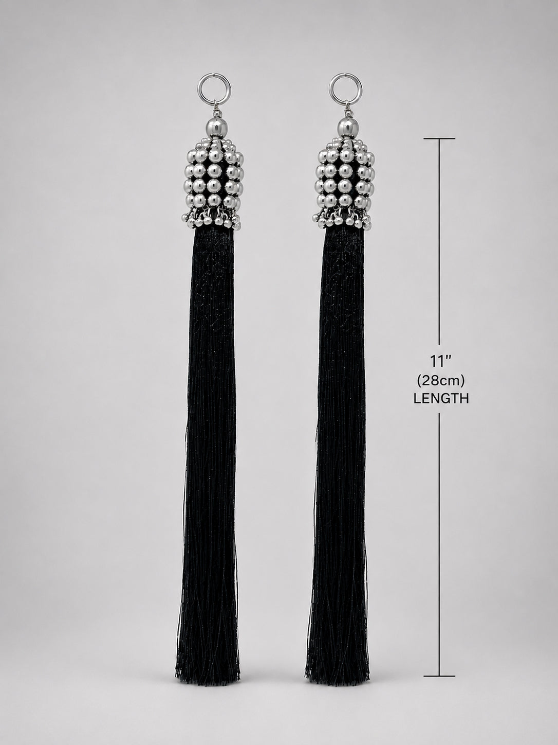 Jas Beaded Cat Ear Headband with 2 Removable Tassels - 4 Color Variants