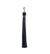 Beaded modular cap tassel with black polyester thread by object and dawn ghost image