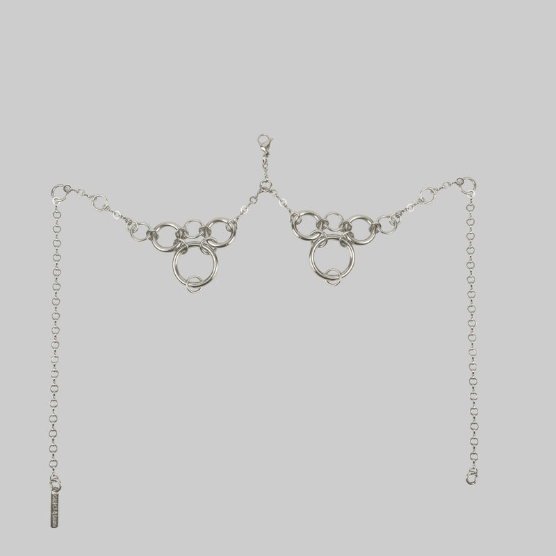 Pearl Jas Modular Headpiece System: with removable White Tassels, Large Pearl Medallions