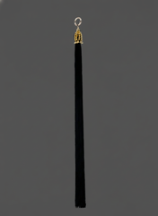 22" gold headcape 22k gold washed beaded tassel with black threads ghost image potraits