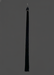 22" black headcape crystal beaded tassel with black threads ghost image potraits