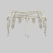 Amaya Garter Belt in Pearl with Removable Tassels