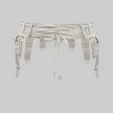 Pearl Amaya Modular Garter Belt w/ White Tassels