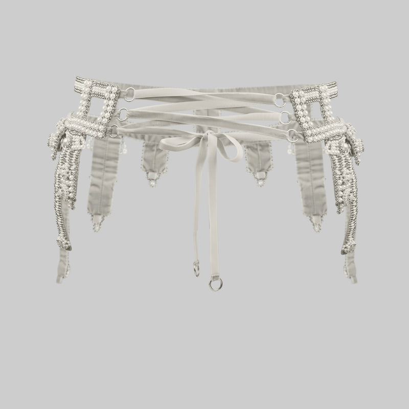 Pearl Amaya Modular Garter Belt w/ Large Pearl Medallions