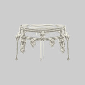 Amaya Garter Belt in Pearl with Removable Tassels