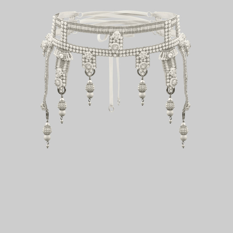 Pearl Amaya Modular Garter Belt w/ Large Pearl Medallions