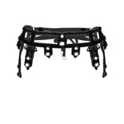 Object & Dawn Beaded Amaya Modular Belt in jet black modular fashion, ghost image front view 