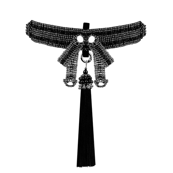 Amaya Modular Garter Band in Jet Black