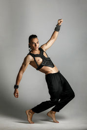 Adonis Men's Leather Beaded Harness