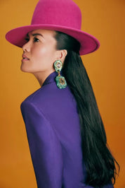 Erykah Domed Hat in Pink Wool Felt