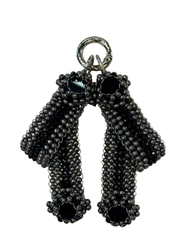 Object & Dawn Beaded Add-on, Attachment Amaya Bow in jet black, ghost images