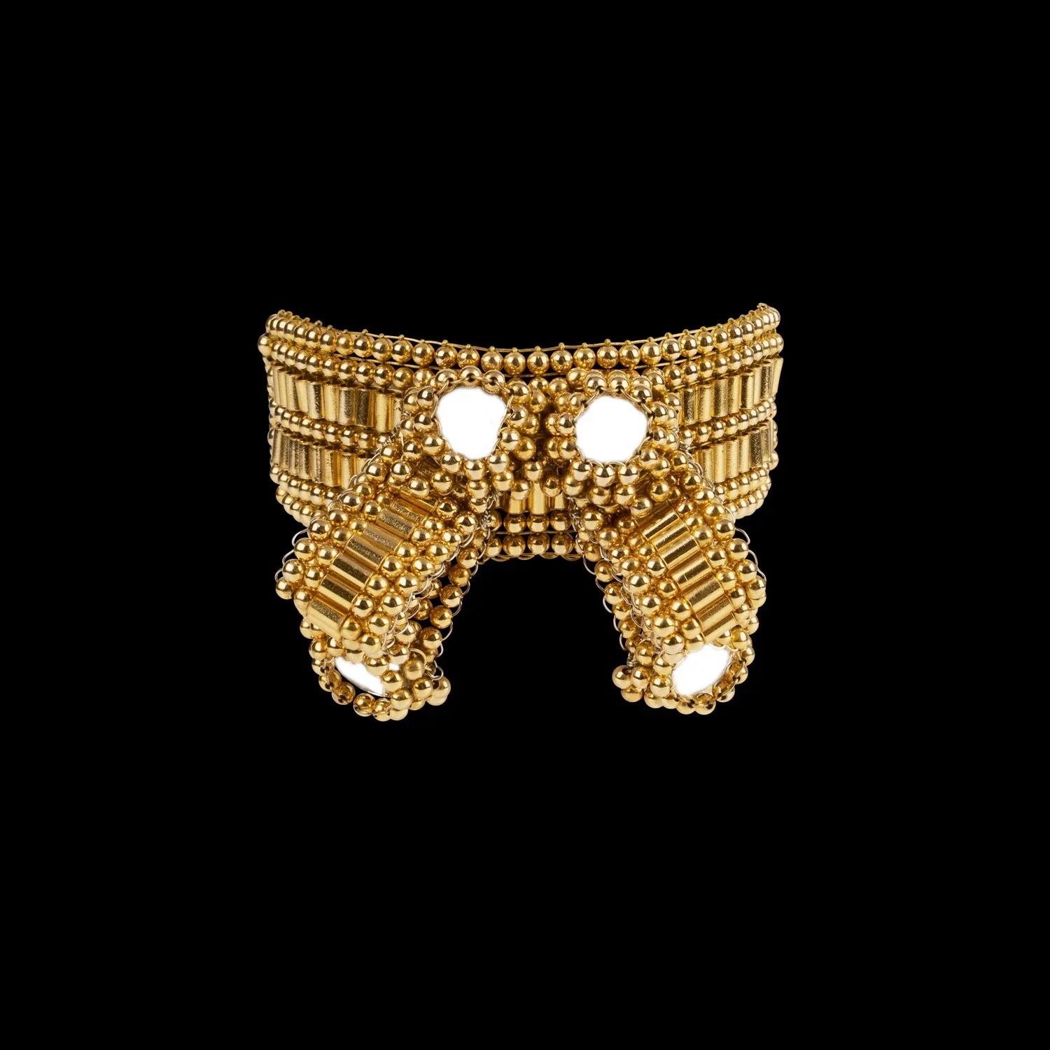 Object & Dawn ghost images of Amaya Bow band 22k gold wash front view ghost image