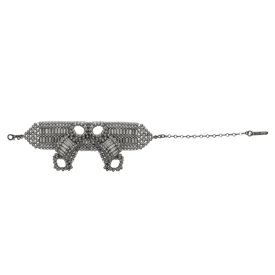 Object & Dawn ghost images of Amaya Bow band polymer metal beads flat view ghost image