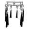 Object & Dawn Beaded Amaya Modular Belt in silver with tassel silver-black, modular fashion, ghost image side view 