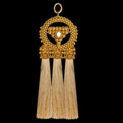 handcrafted modular anais medallion gold beads with light gold threads by object and dawn