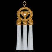 handcrafted modular anais medallion gold beads with white threads by object and dawn