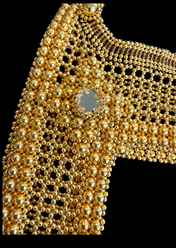 Artemisia 22K Gold Beaded Mesh Top -  Luxury Harness - with 2 Removable Tassels | Best Seller