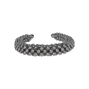 handcrafted modular beaded polymer metal beads in silver by object and dawn side worn