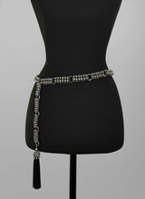 Beaded Adjustable Chain Belt with Removable Tassel - 7 Looks in 1