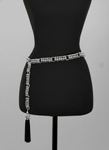 Beaded Adjustable Chain Belt with Removable Tassel - 7 Looks in 1