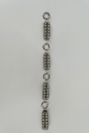 Object & Dawn headband featuring silver intricate beaded links with unconected claps craftsmanship