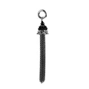 Handcrafted modular beaded chain tassel in jet black by Object and dawn ghost image