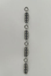 Object & Dawn headband featuring silver intricate beaded links with unconected claps craftsmanship