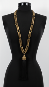 Beaded Link Necklace with Tassel – Modular Body Jewelry