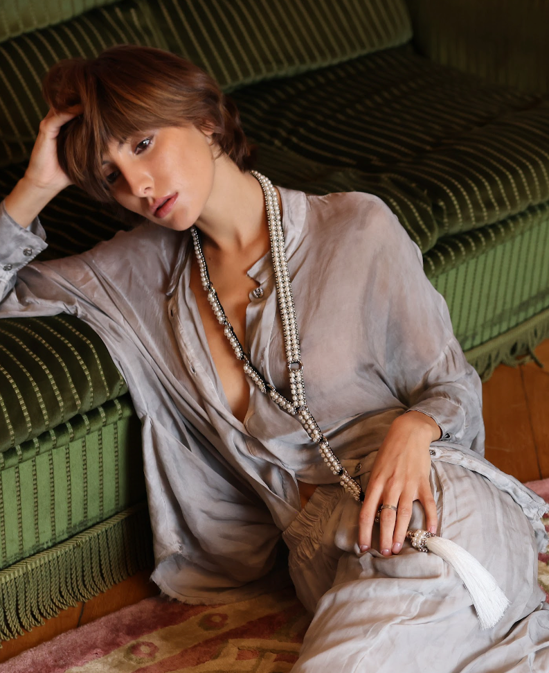 Beaded Link Necklace w/ Removable Tassel