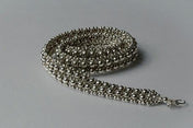 beaded modular hat band in silver in white background