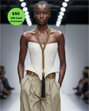 Beaded Tailored Collar with Removable Tie- 6 Looks in 1  - $50 Gift Card With Purchase