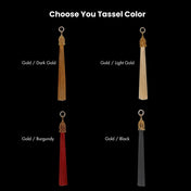 four 11" tassels in gold cap by object and dawn