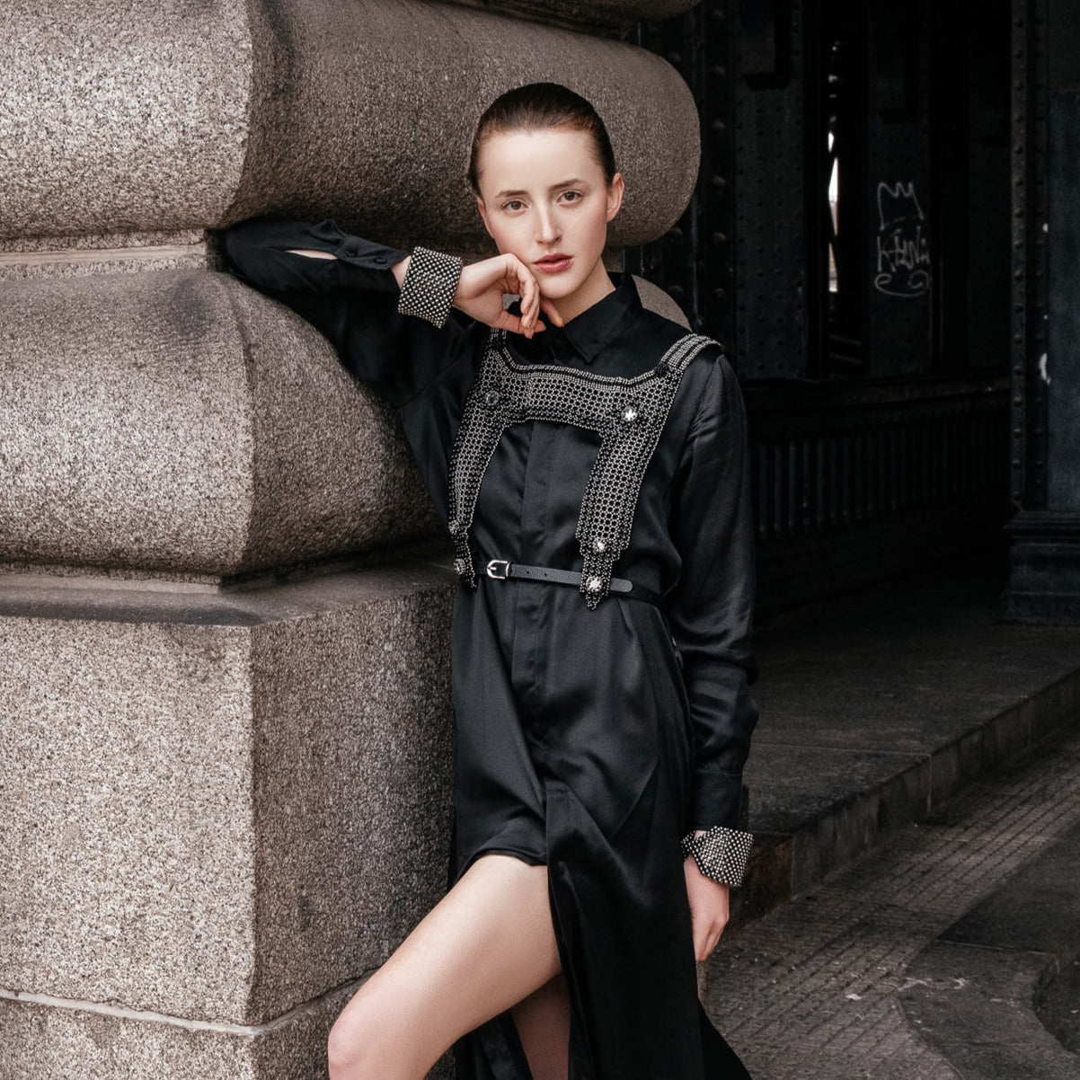 Artemisia Mesh Top in Jet Black with 4 Tassels