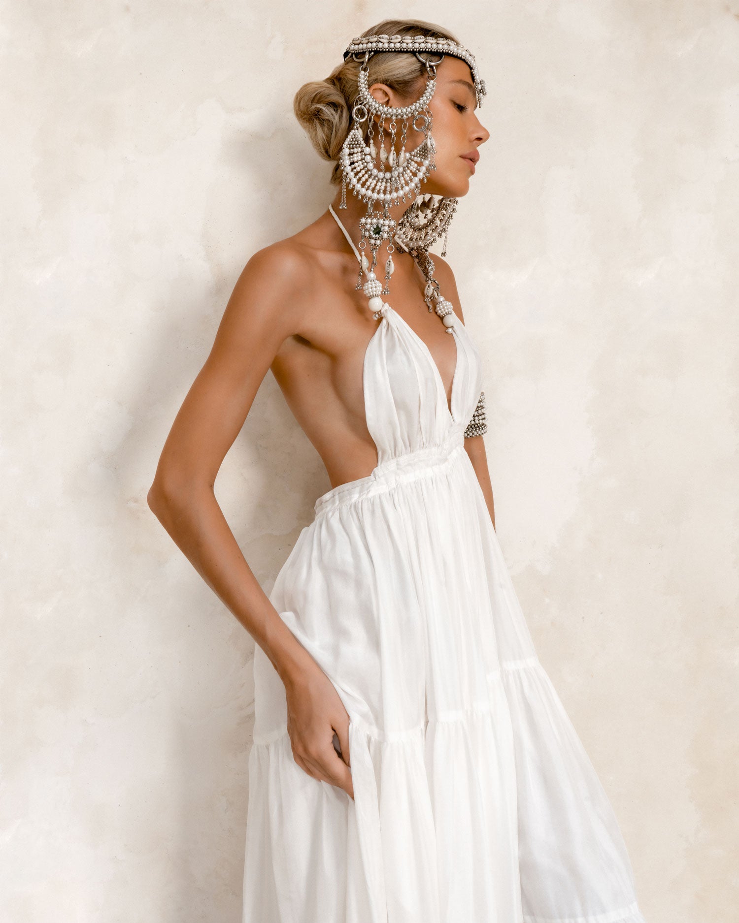 Rushi Headpiece System in Pearl