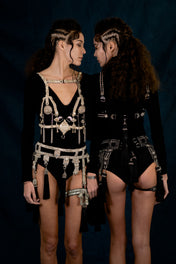 Amaya Luxury Beaded Modular Waist Belt w/ Removable Tassels - 4 Colors