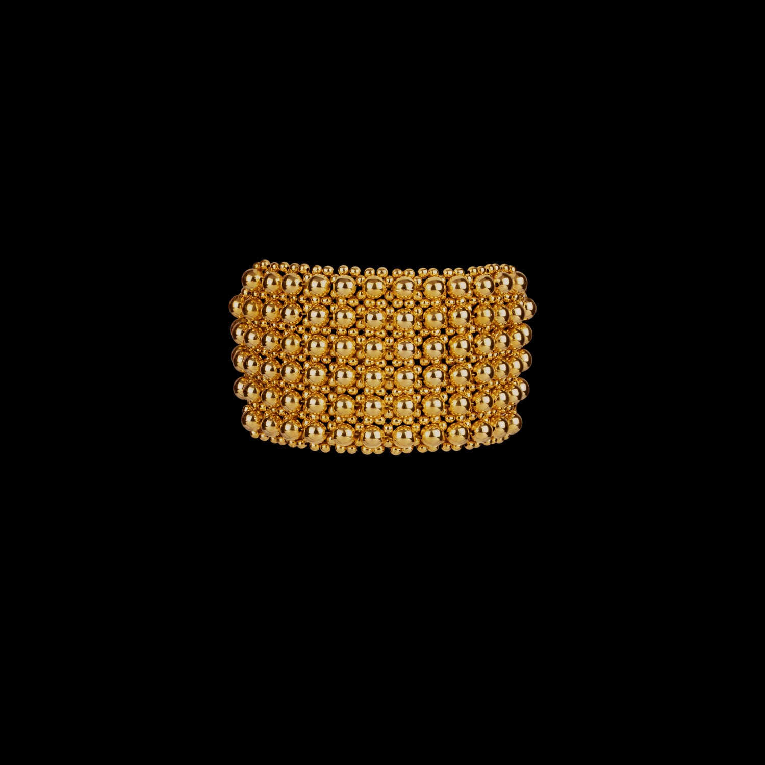 Elohim Wide Textured Band in Gold