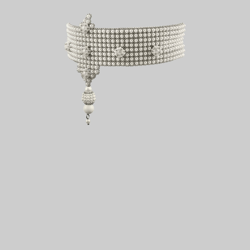 Elohim Modular Garter Band w/ Removable Large Pearl Medallion