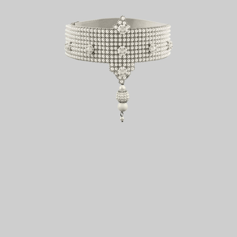 Elohim Modular Garter Band w/ Removable Large Pearl Medallion