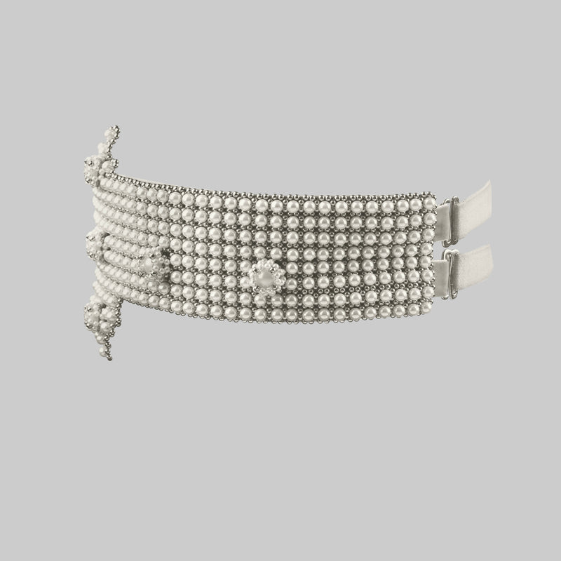 Elohim Modular Garter Band w/ Removable Large Pearl Medallion