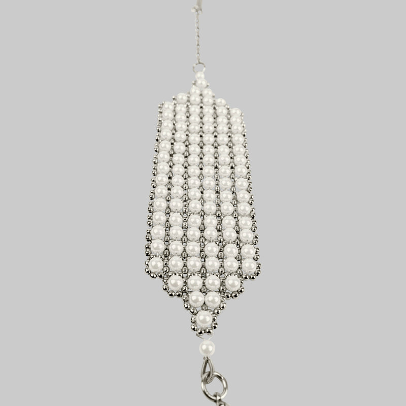 Elohim Wide Textured Band in Pearl