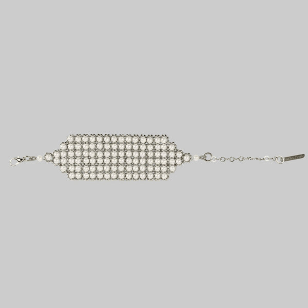 Elohim Wide Textured Band in Pearl
