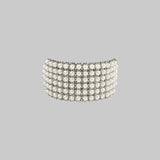 Elohim Wide Textured Band in Pearl