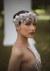 Eingana Pearl Beaded Modular Crown | Bridal Luxury Tiara