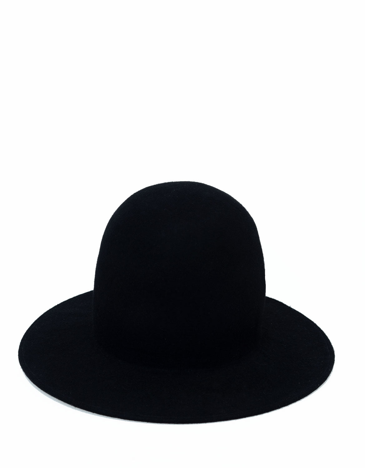 Erykah Domed Hat in Black Wool Felt