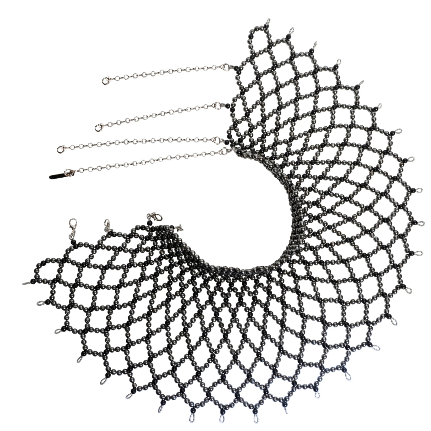 Silver Freja Modular Cape in Jet Black