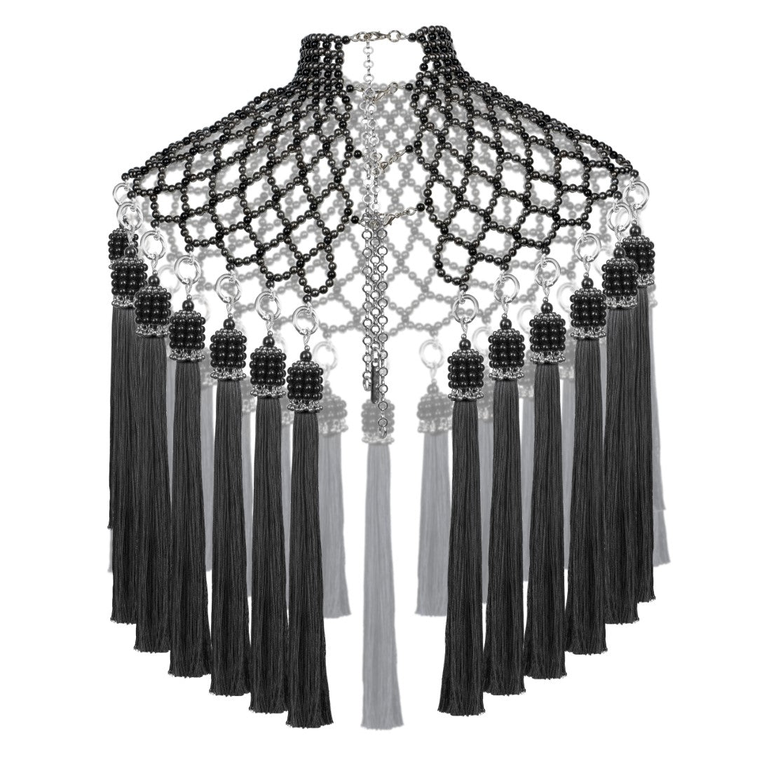 Silver Freja Modular Cape in Jet Black